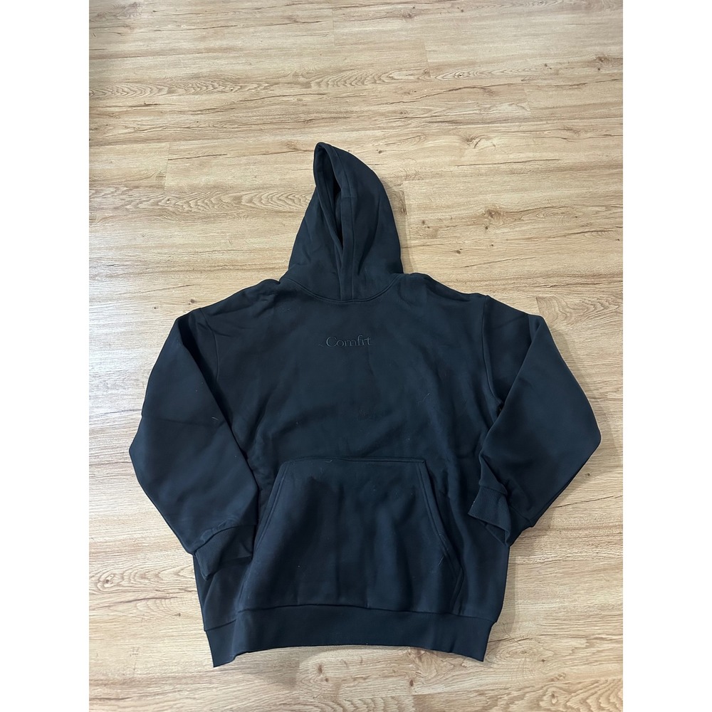 Comfrt Signature Hoodie Onyx Black Mens Large CT007SC Embroidered Logo Pullover